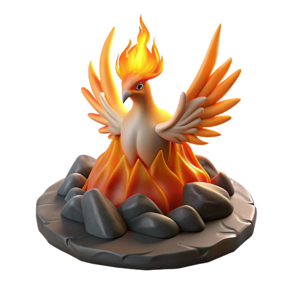 vibrant classic 3D Render of Mythical Firebird authentic png