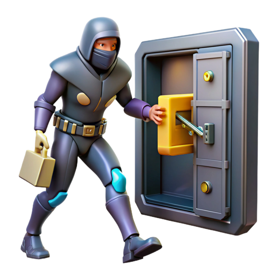 Stealthy Character Cracking a Secure Vault png