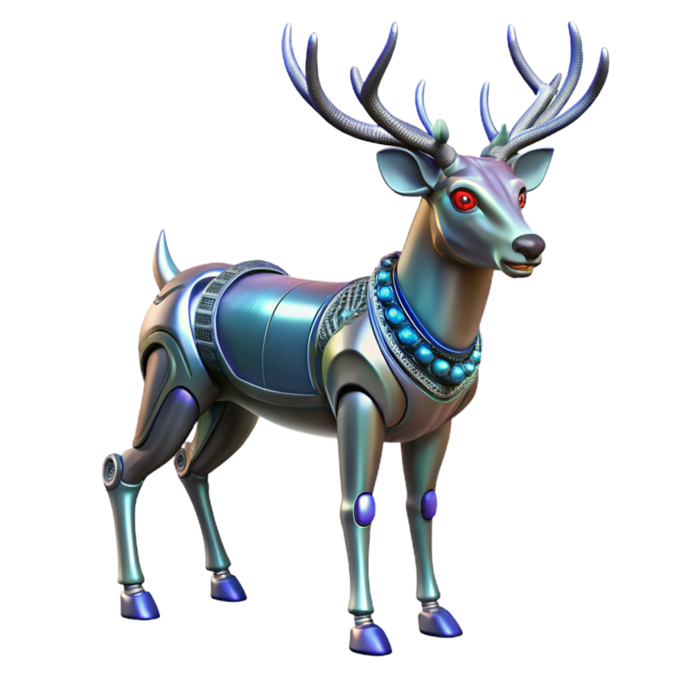 Robotic Reindeer 3D Render png