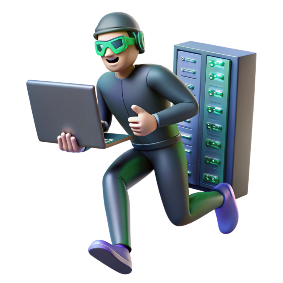 Cybersecurity Agent 3D Illustration png