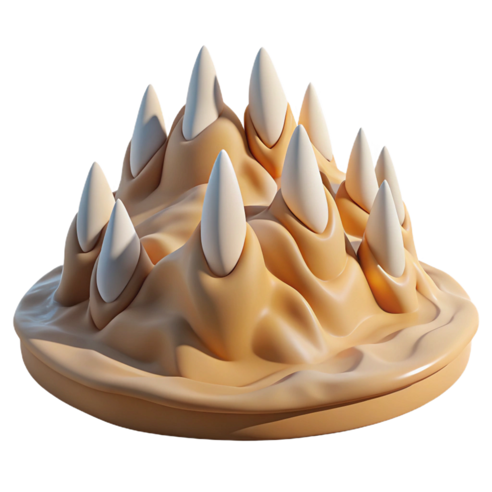 Abstract 3D Render Spikes on Beige Surface png