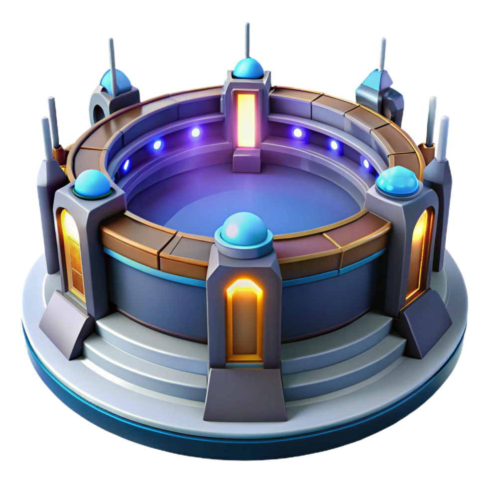 Circular Arena 3D Render png