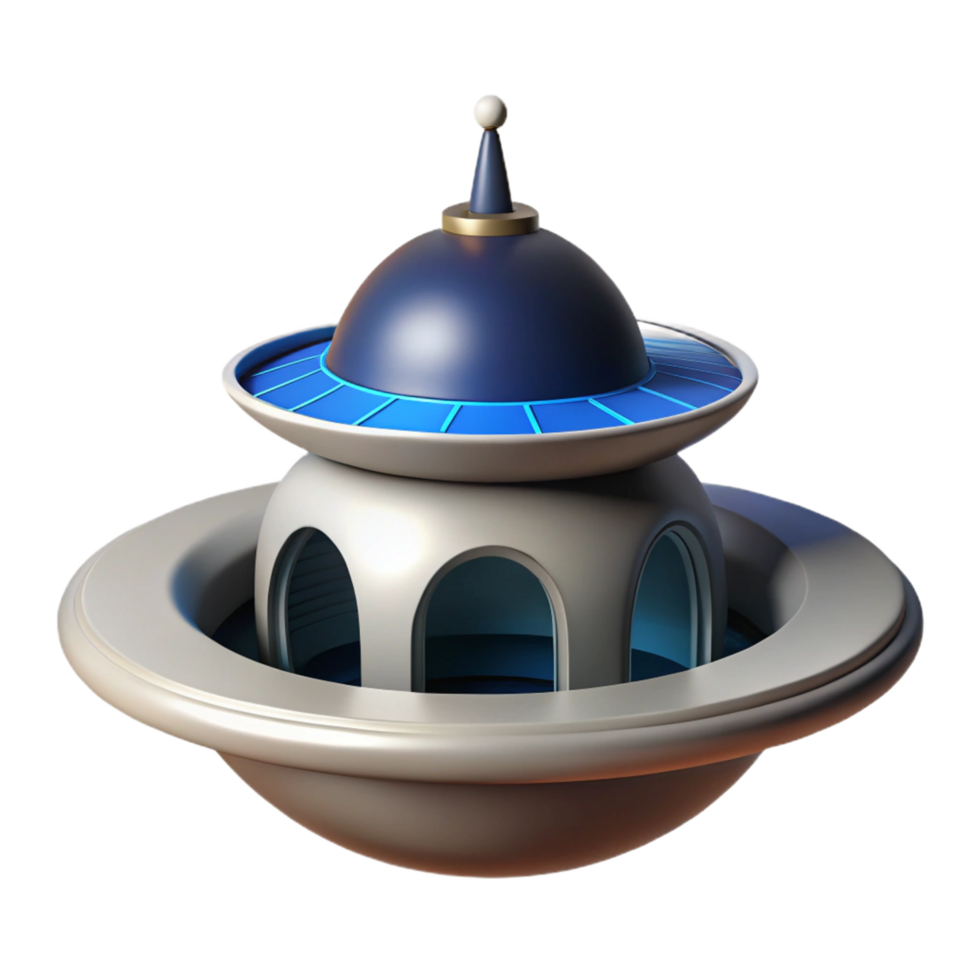 Futuristic 3D Render of a Dome Structure png