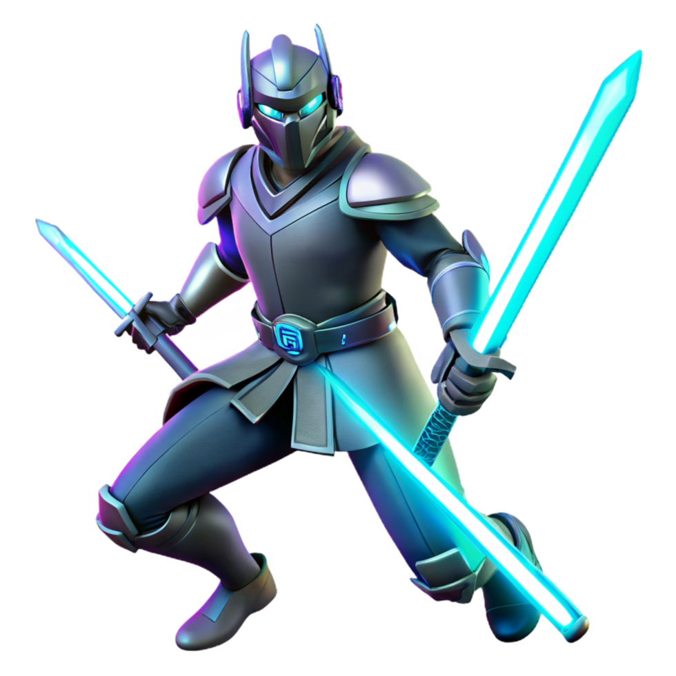 Cybernetic Knight 3D Render png