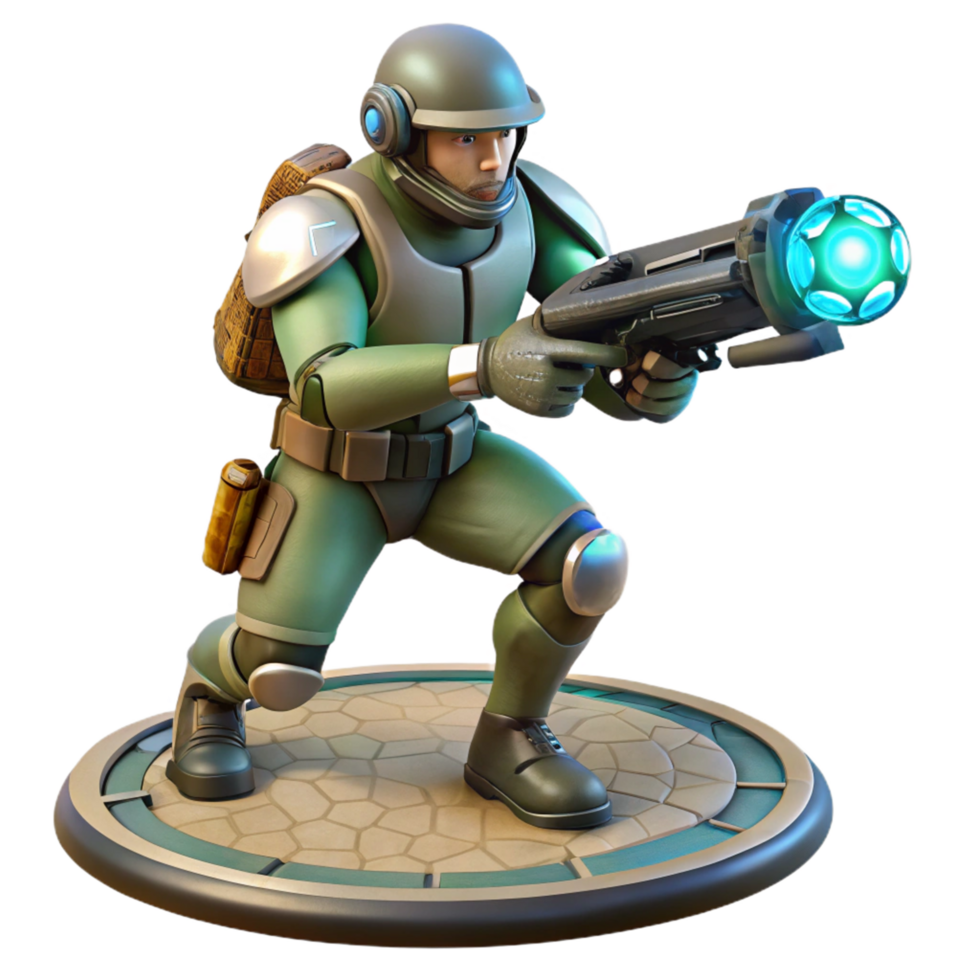 3D Illustration Futuristic Soldier Action png