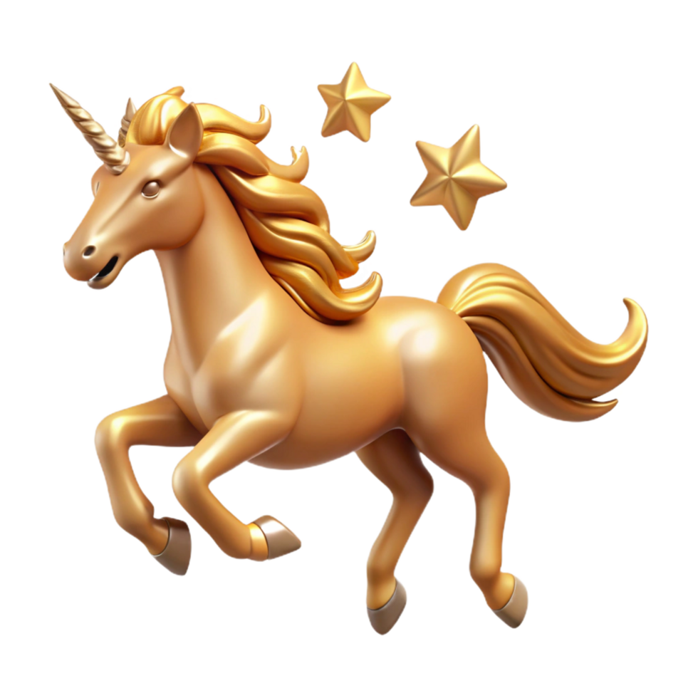 Diseño de unicornio dorado