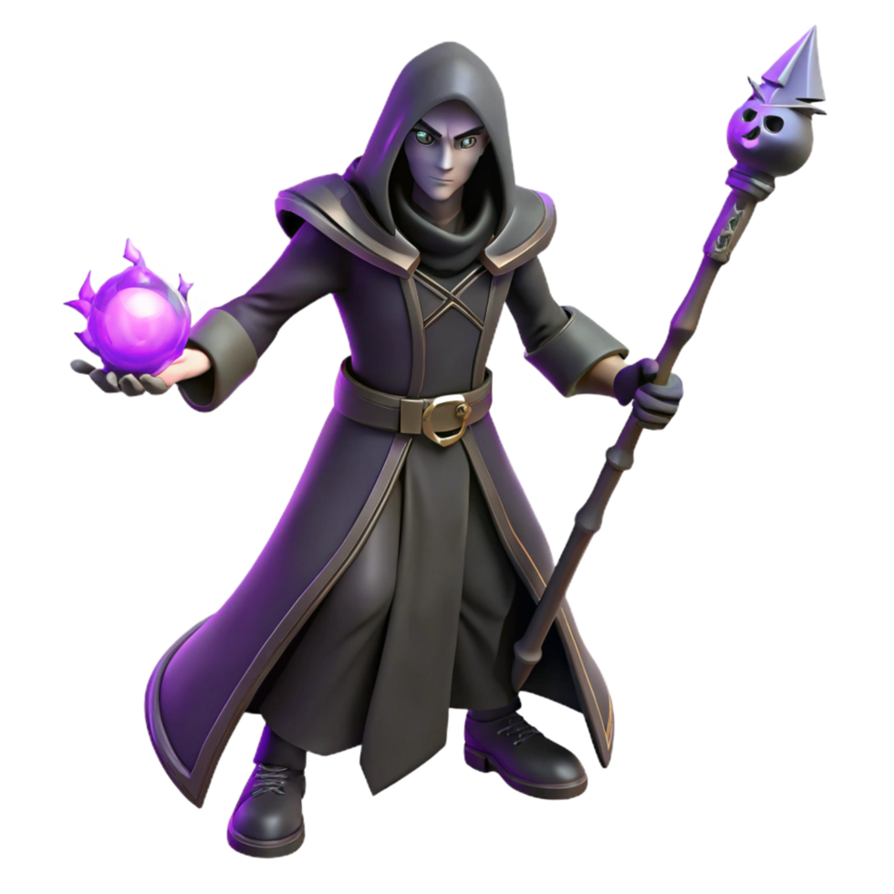 wonderful vintage Dark Wizard 3D Render authentic png