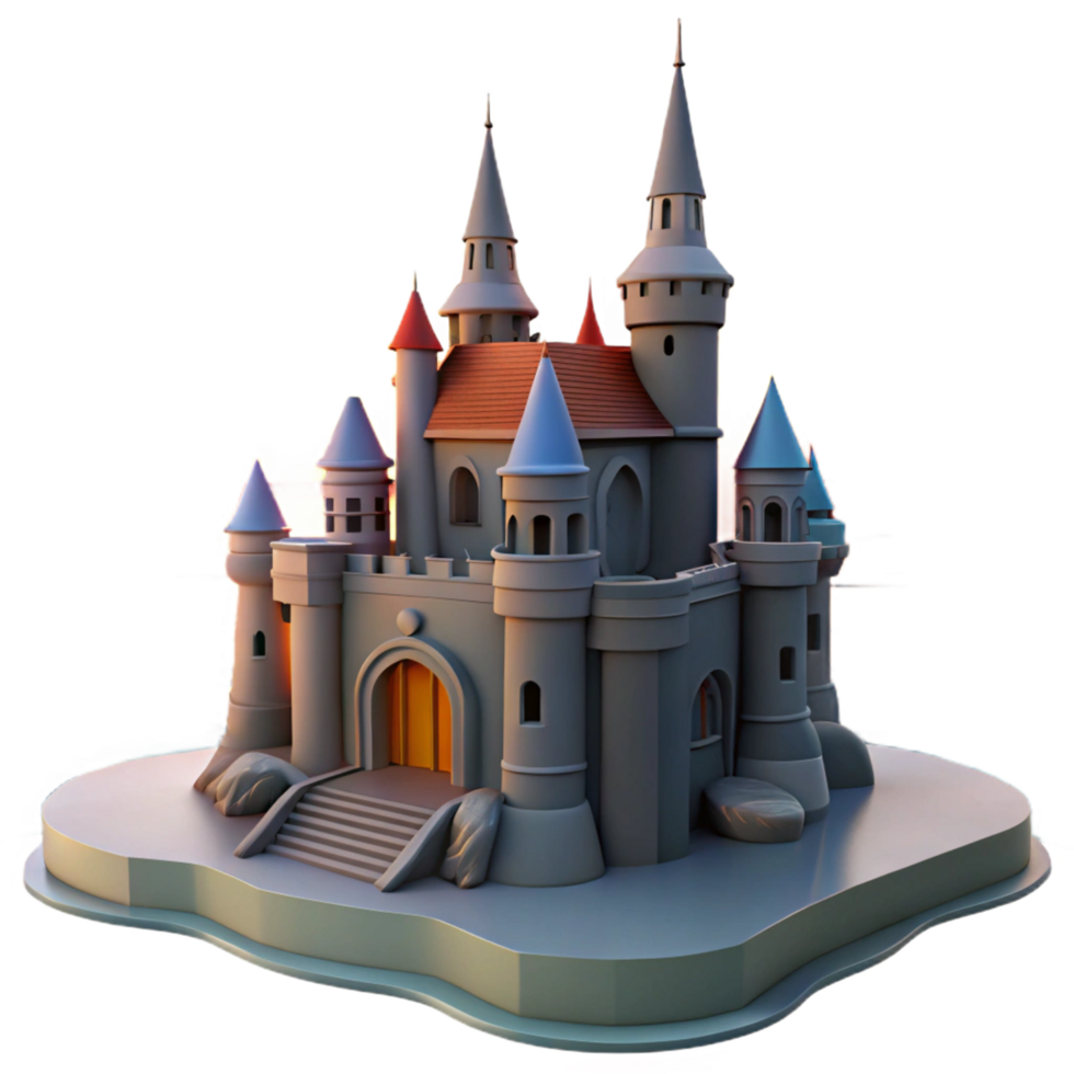 elegant creative Fairytale Castle 3D Render exclusive png