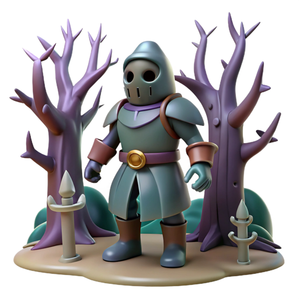 elegant rustic 3D Render Knight Fantasy Illustration professional png