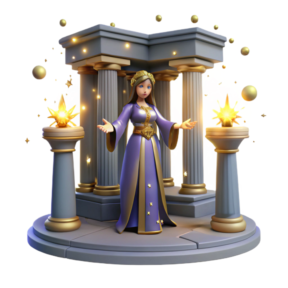 impressive artistic 3D Render of a Fantasy Priestess original png