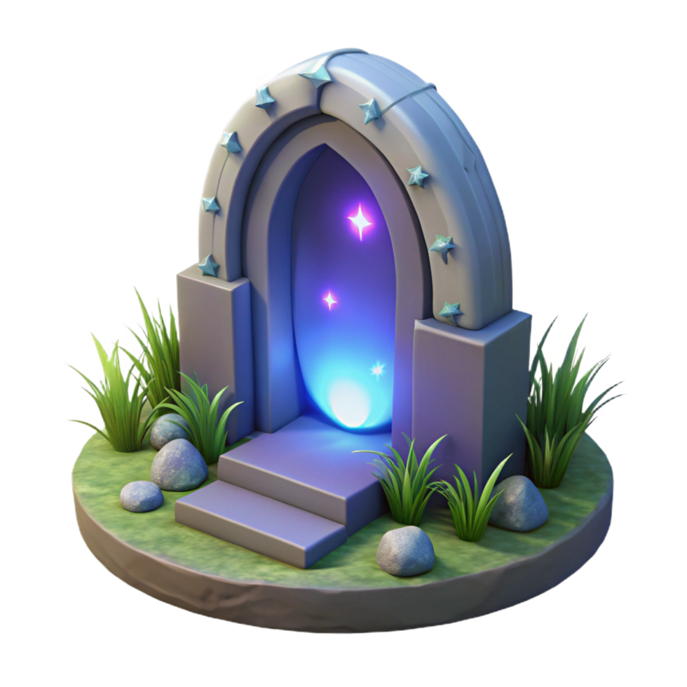 stunning minimalist Magical Portal 3D Render 4K png