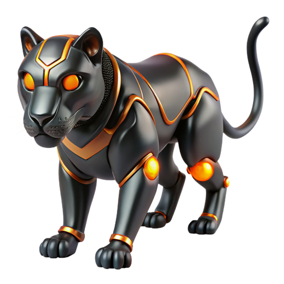 wonderful abstract Cybernetic Panther 3D Render high quality png