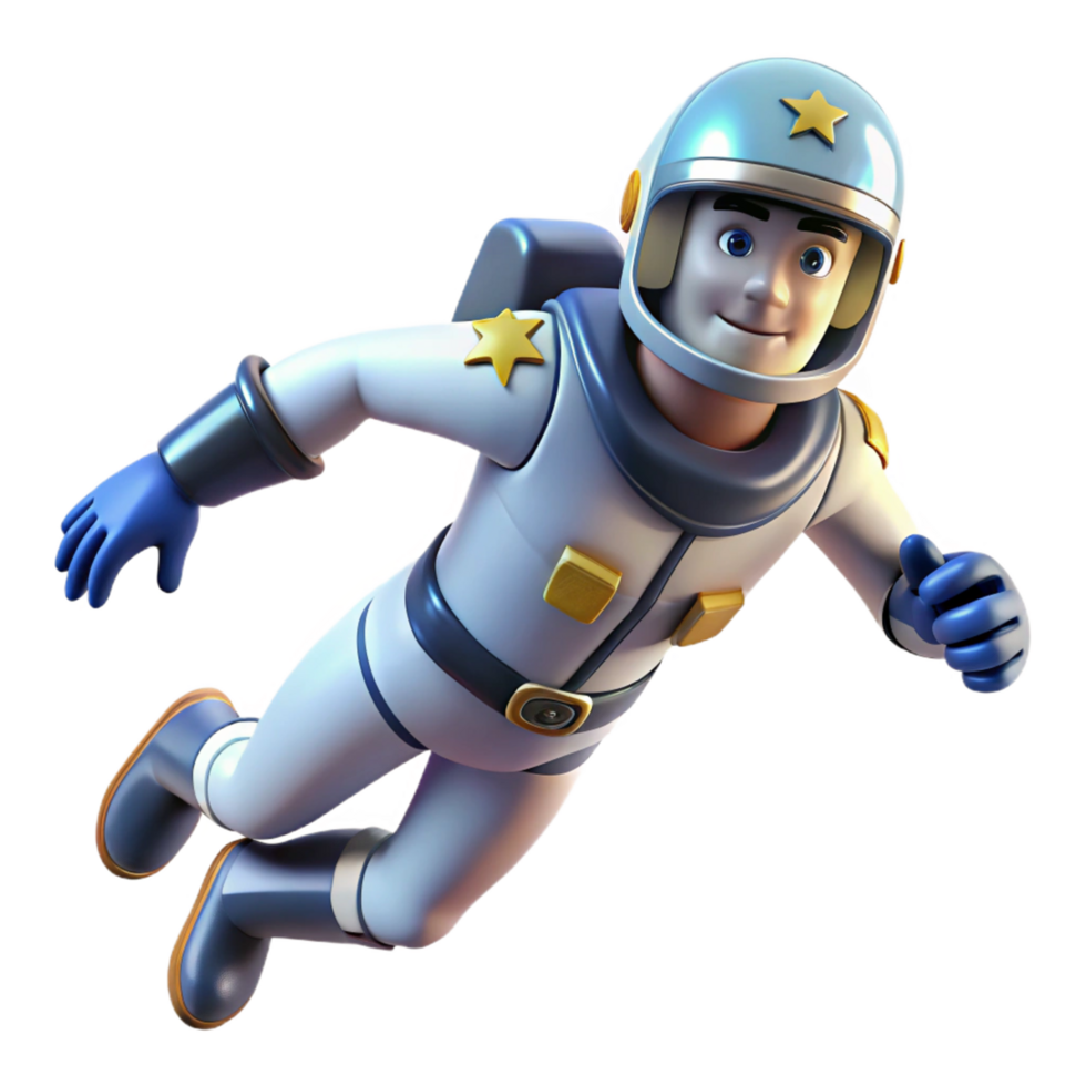 beautiful minimalist 3D Astronaut Illustration exclusive png
