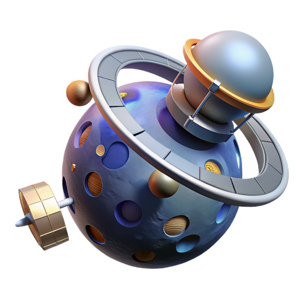 3D Render of Futuristic Planet png