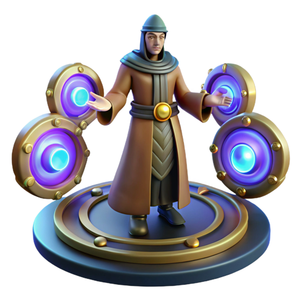 3D Render Mystic Wizard png