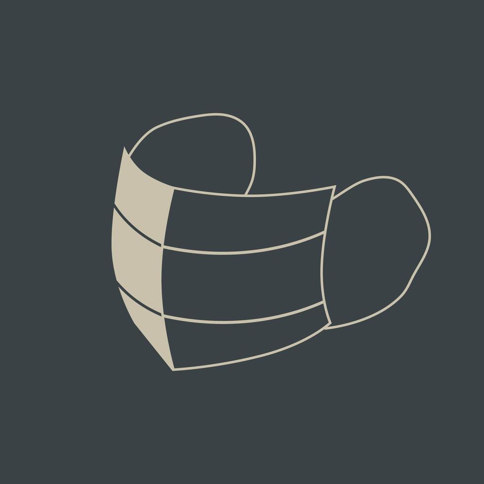 A black and white illustration of a mask vector