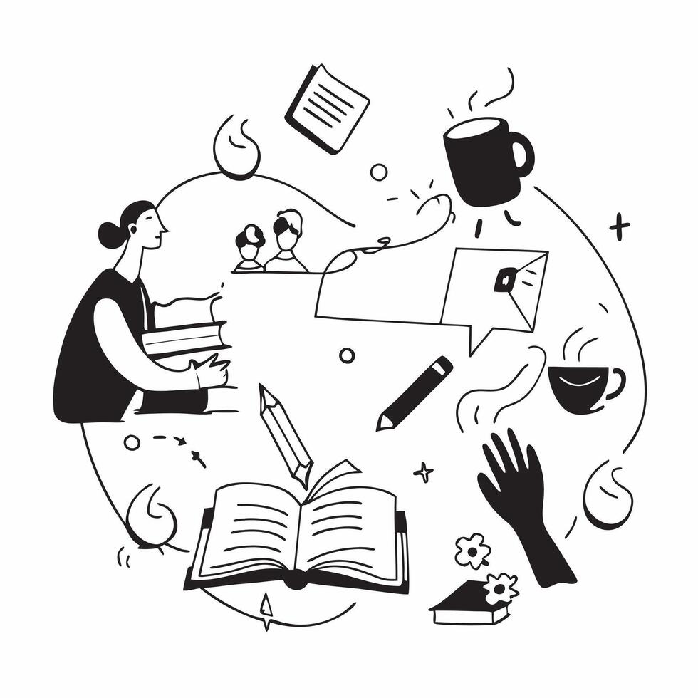Pride Poetry and Coffee Night concept as A cozy evening of poetry readings and discussions at a local cafe themed around LGBTQ experiences and stories in Photo Stock Concept Clear vector