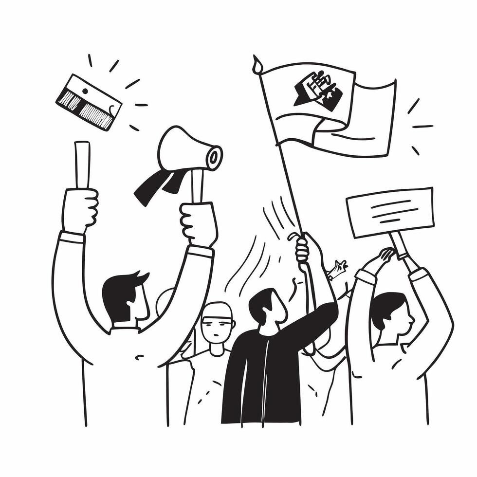 LGBTQ Rights March concept as A powerful march advocating for LGBTQ rights and equality featuring speakers banners and a determined crowd in Photo Stock Concept Clear vector