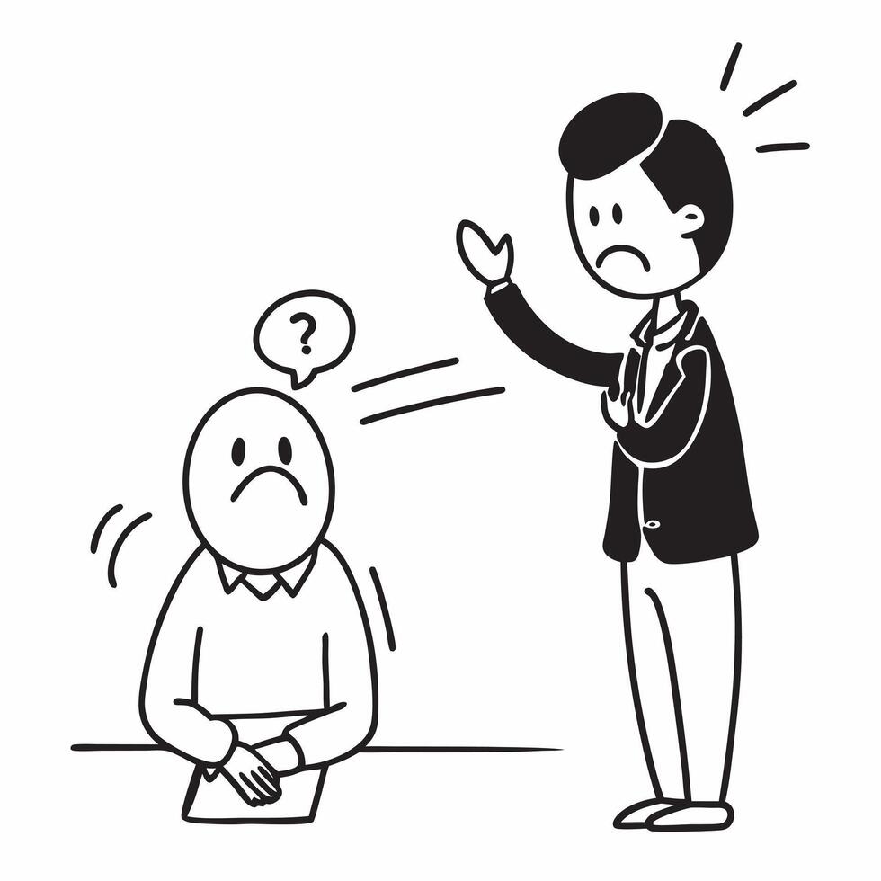 Client dissatisfaction concept as A business professional dealing with an unhappy client highlighting a bad day and the challenges of maintaining customer satisfaction in Photo St v1 vector