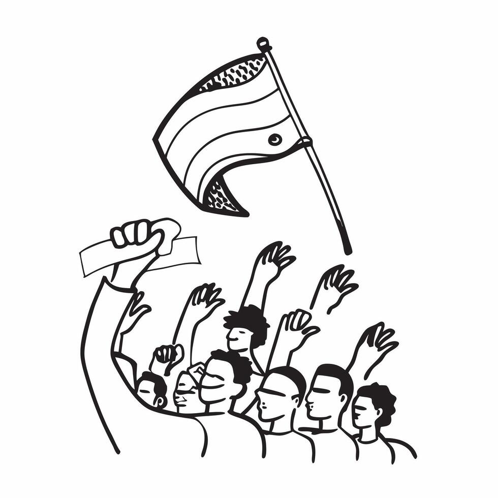 Pride flag with festival crowd concept as A festival crowds profile blended with a Pride flag representing celebration and unity Perfect for event and festival ads in Photo Stock Dynamics vector