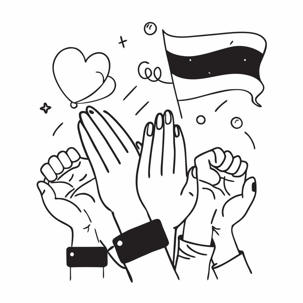 Rainbow flag with diverse group concept as A diverse group of people blended with a rainbow flag symbolizing unity and diversity during Pride Month Ideal for inclusivity and celeb Dynamics vector