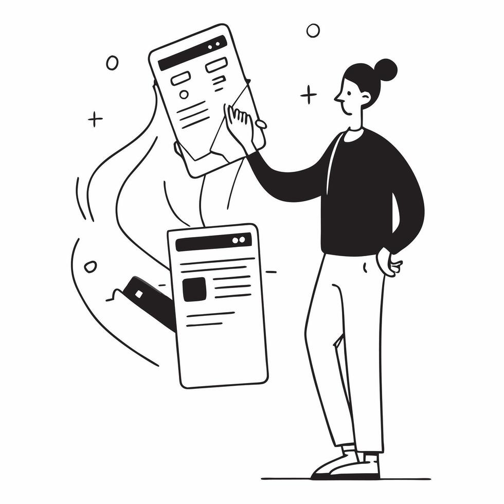 Young Person Paying Bills Online concept as A young person paying bills through a mobile banking app on their phone with a clean background providing ample space for text or additi pure Set 2 vector