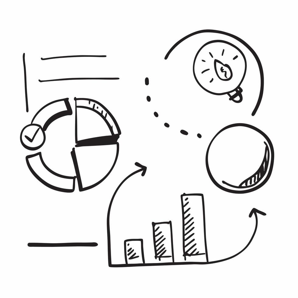 Abstract of a pie chart and bar graph with the word Analysis concept as A minimalistic design featuring a pie chart and bar graph with the word Analysis in bold The pure vector