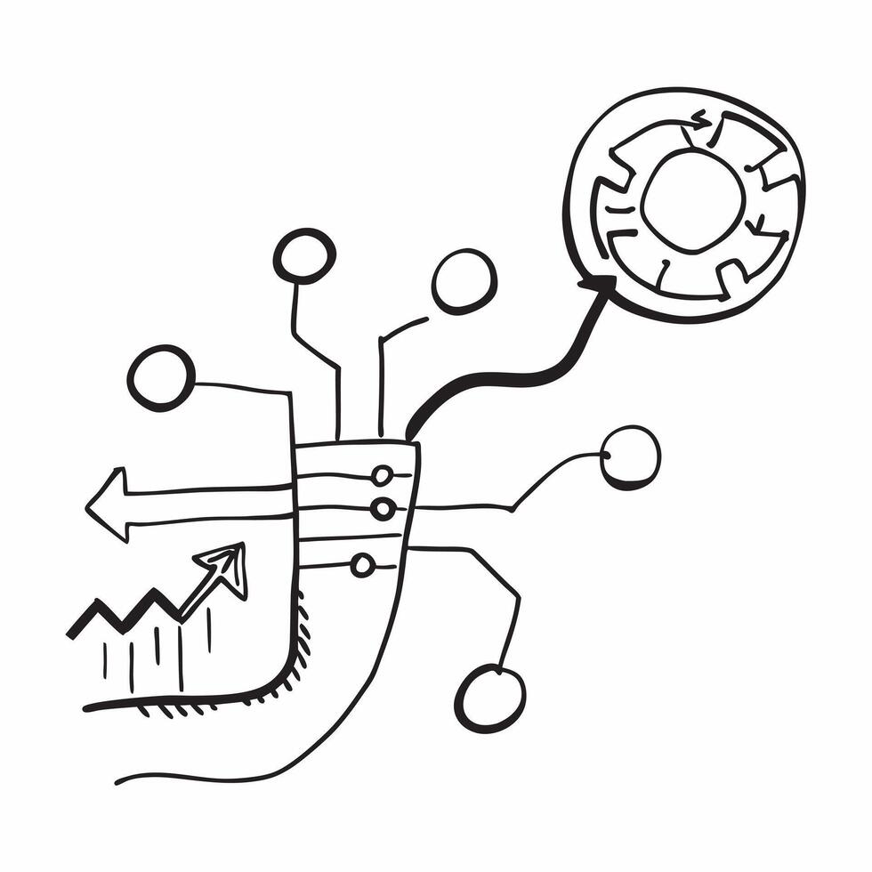 AI Circuit Board with Investment Growth Icon concept as A illustration of an AI circuit board intertwined with an investment growth icon symbolizing the growth potential of pure vector