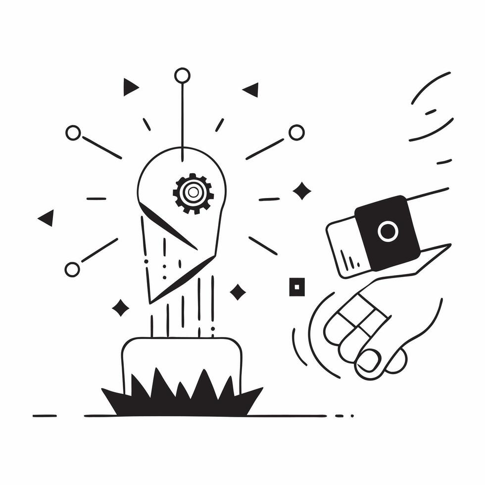 AI Driven Business Strategy concept as A glowing abstract digital art banner representing AI enhanced business strategies The scene is filled with dynamic shapes and light symboli pure vector
