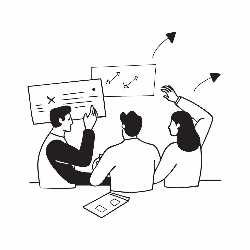 AI Driven Executive Planning concept as A candid shot of an executive team in a planning meeting discussing AI driven strategies for growth while balancing costs The scene capture pure vector