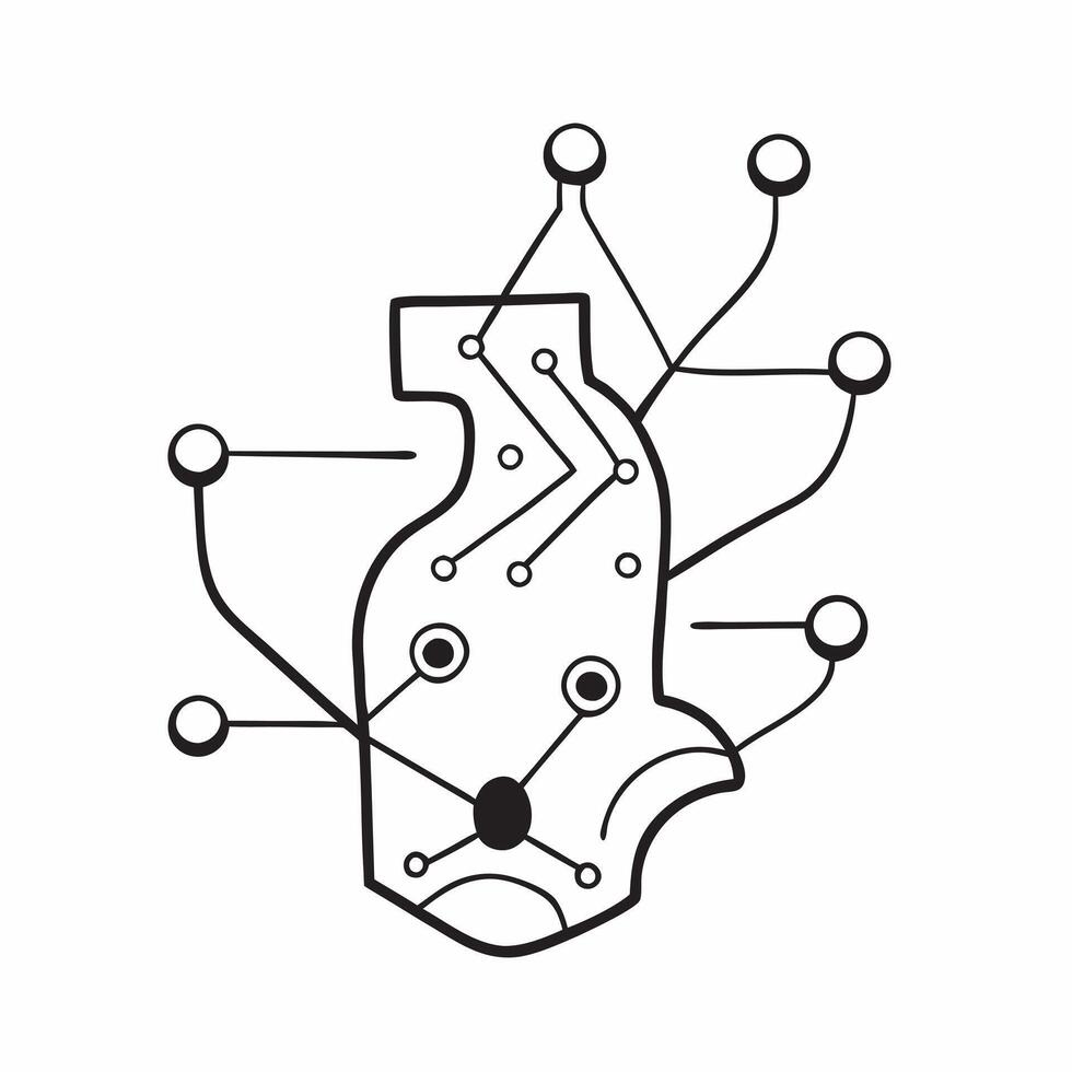 AI Driven Neural Network Elements concept as Abstract elements representing a neural network with interconnected nodes and pathways The design is isolated on a white backgr pure vector