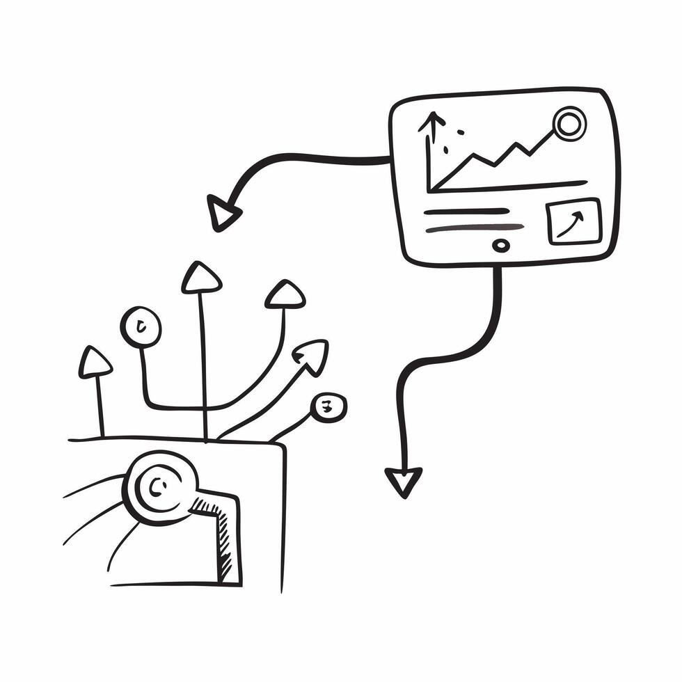 AI Financial Circuit with Growth Arrow concept as A depicting a financial circuit connected to a growth arrow representing the integration of AI in driving financial growth pure vector
