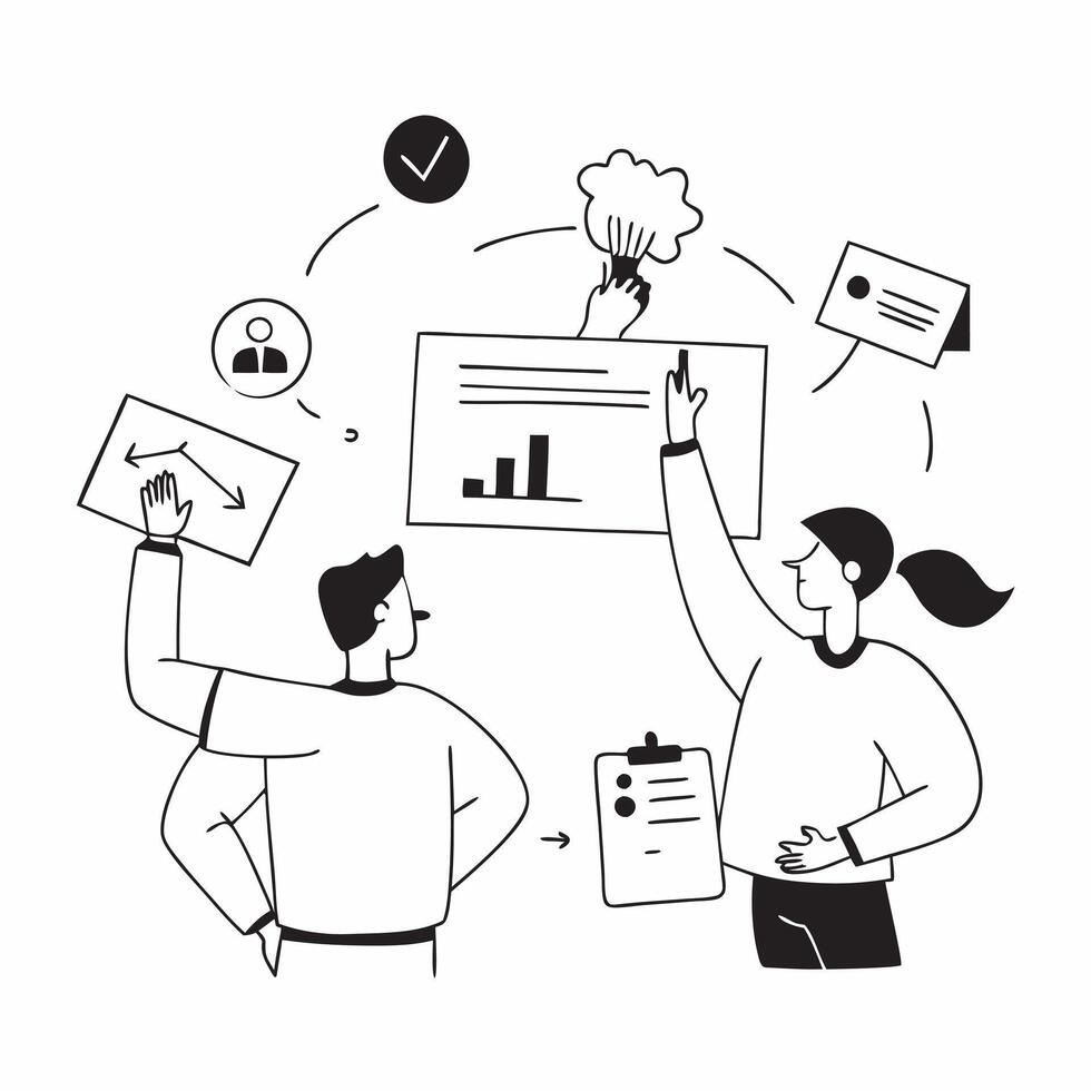 AI Powered Customer Engagement Planning concept as A candid shot of a marketing team using AI tools to plan customer engagement strategies The scene captures the collaboration and pure vector