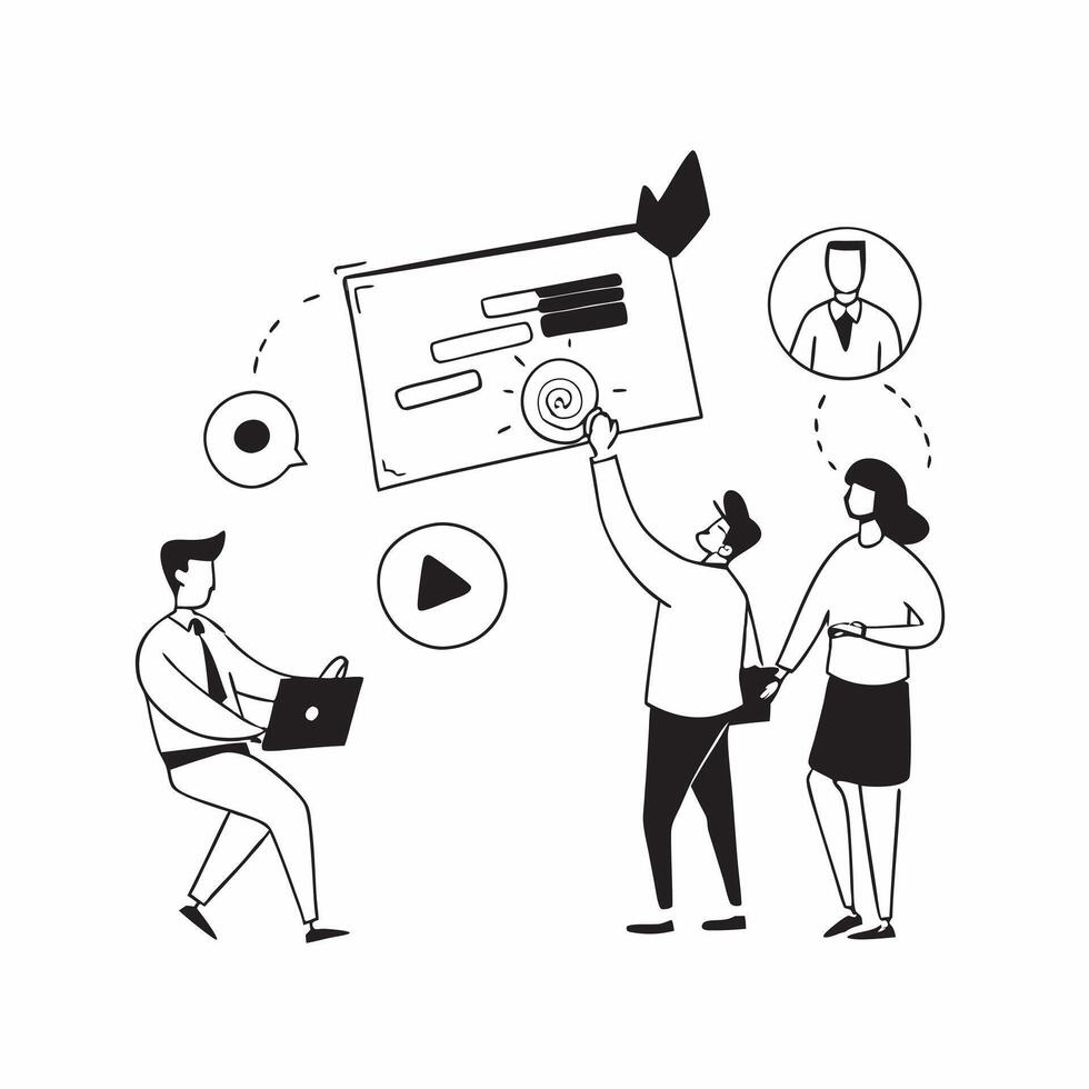AI Powered HR Policy Development concept as A candid capture of an HR team working on developing new policies with the help of AI tools emphasizing cost effective and innovative ap pure vector
