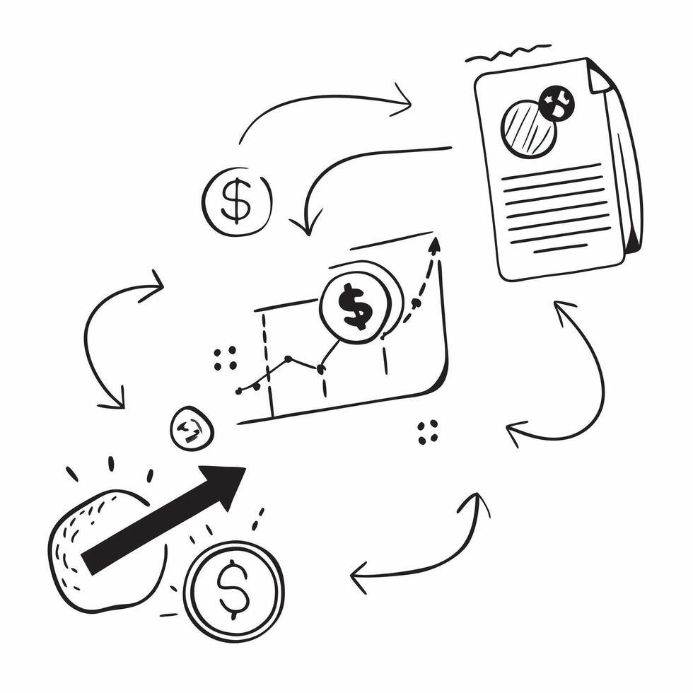 AI Predictive Analytics and Dollar Icons Frame concept as A border frame featuring predictive analytics symbols connected with dollar icons leaving the center as copy space The de pure vector