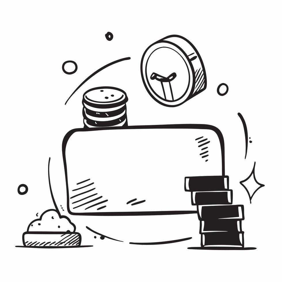 Border frame with coin stack and treasure chest for Dhanteras with copy space concept as Camera movement Zoom into the coin stack and treasure chest Scene Isolated white backgroun pure vector