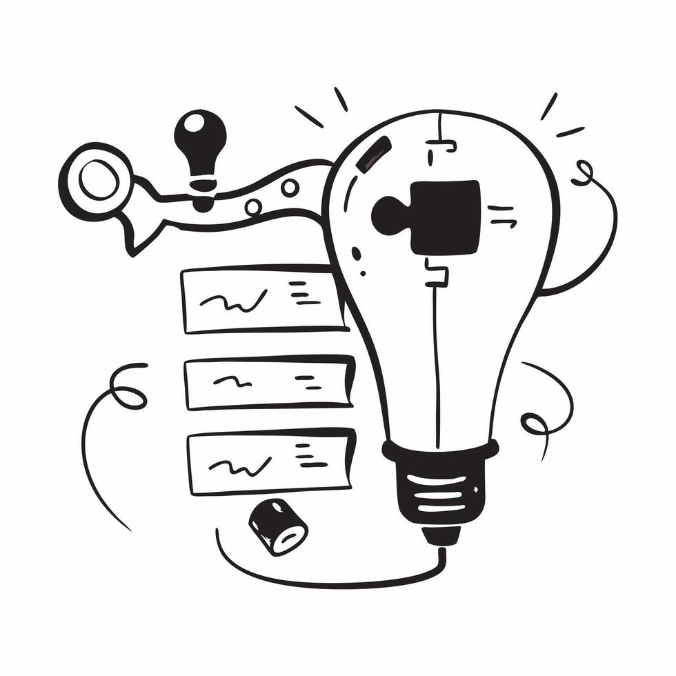 Border frame with light bulb and puzzle pieces for Innovation and copy space concept as A border frame featuring a light bulb and puzzle pieces representing Innovation The design pure vector