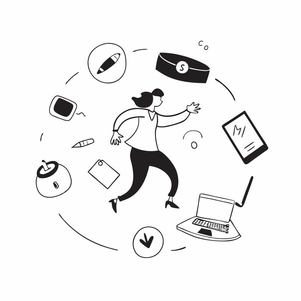 Businesswoman in a glossy flexible workspace setting concept as Camera movement Zoom into the businesswoman interacting with digital tools Scene A polished and sophisticated works pure vector