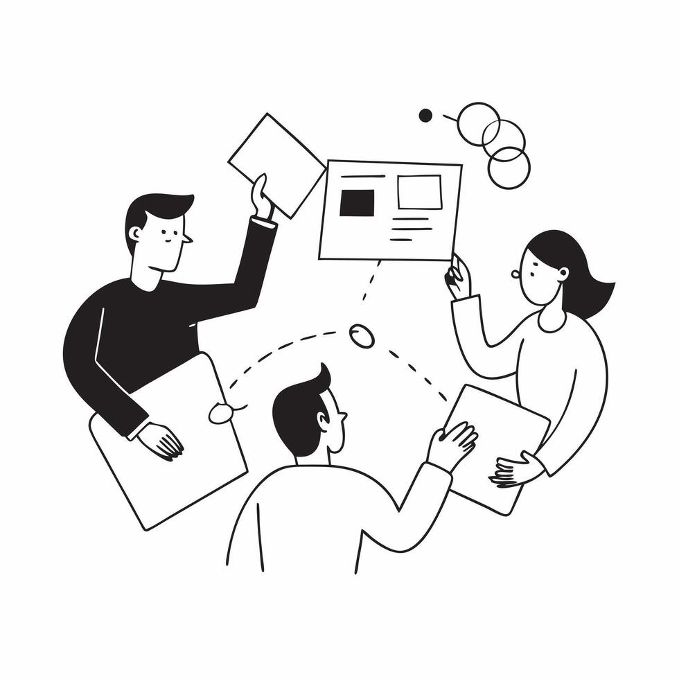 Candid AI Enhanced Strategic Brainstorming concept as A candid capture of a team brainstorming strategic ideas using AI tools The scene highlights the creative and collaborative a pure vector