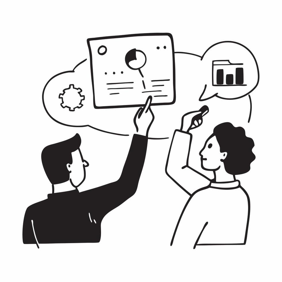 Candid AI Enhanced Strategy Meeting concept as A candid shot of a strategy meeting where AI analytics are being discussed The scene captures intense focus and collaboration emphas pure vector