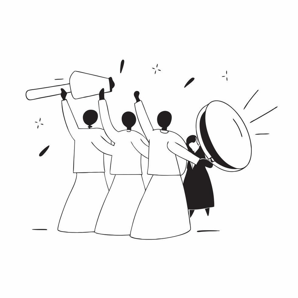 Candid Dussehra Procession with Drums concept as A candid shot of a lively Dussehra procession with drummers leading the way surrounded by a vibrant crowd The image captures the e pure vector