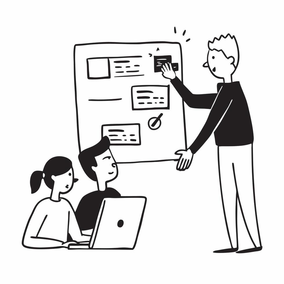 Candid moment of a project manager updating a team on project status concept as A candid shot of a project manager updating their team on the status of a project The camera captur pure vector