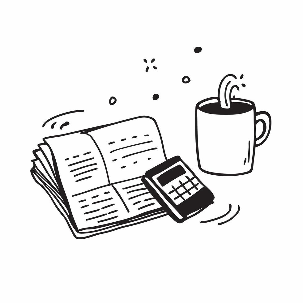 Coffee Mug and Planner with Remote Work Text concept as A coffee mug and planner with Remote Work text on a white background symbolizing the blend of comfort and organization in re pure Set 4 vector