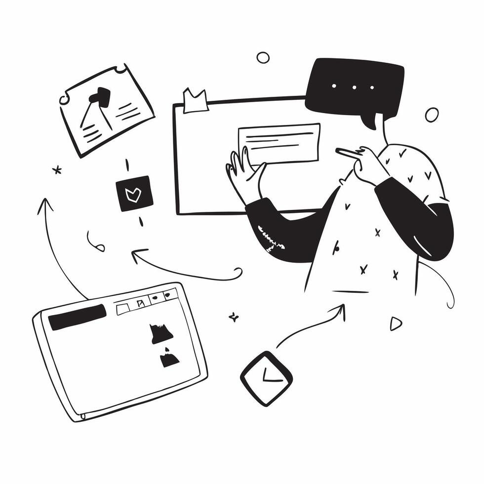 Content creator editing videos in a glossy abstract virtual meeting concept as Camera movement Pan across the screen showing editing software with a glossy abstract interface pure vector