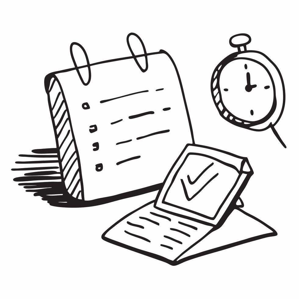 Desk Clock and Calendar Isolated concept as A image of a desk clock and a calendar isolated on a white background Ideal for illustrating time management and organization in pure vector