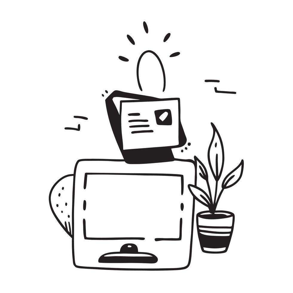 Desk Plant and Picture Frame Isolated concept as A image featuring a desk plant and a picture frame isolated on a white background Ideal for adding a personal and natural t pure Set 4 vector
