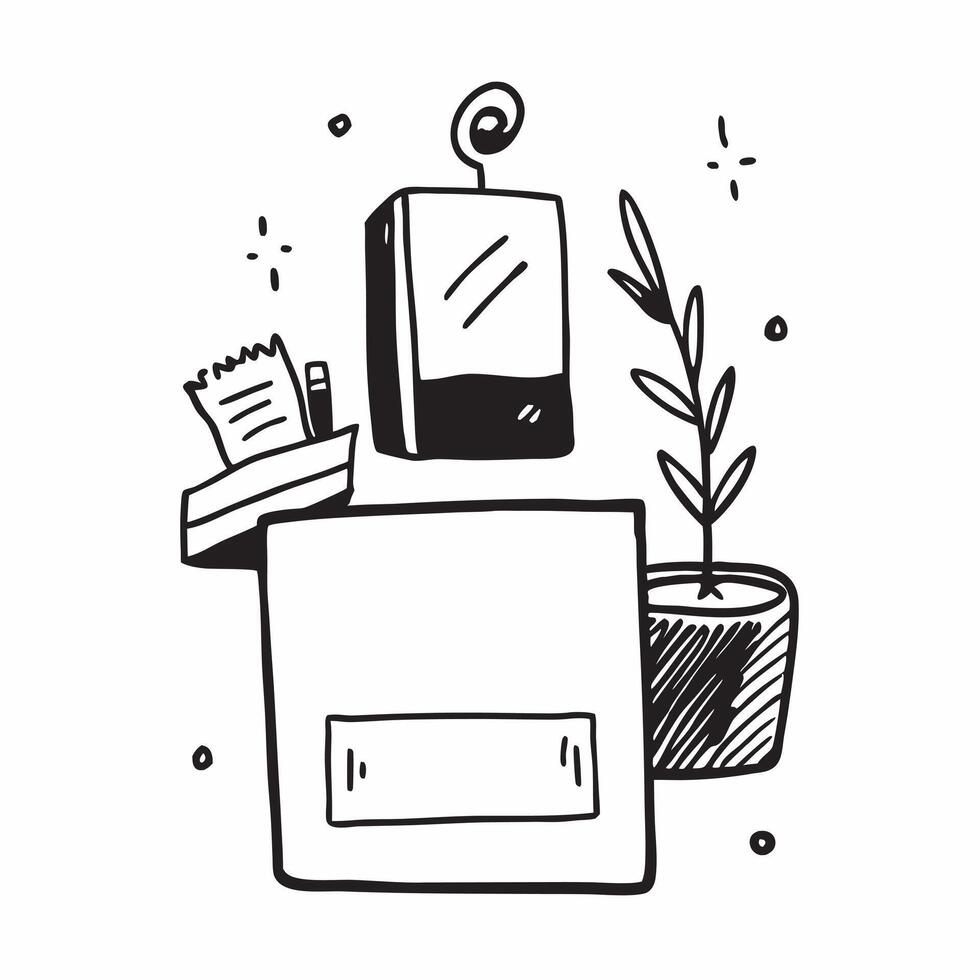 Desk Plant and Picture Frame Isolated concept as A image featuring a desk plant and a picture frame isolated on a white background Ideal for adding a personal and natural t pure vector
