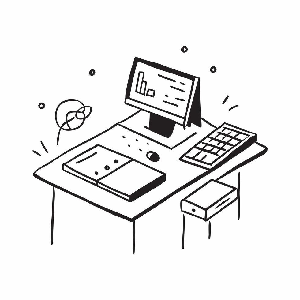 Desk Setup with Mouse and Keyboard concept as A desk setup featuring a mouse and keyboard with Remote Work text on a white background showcasing the essentials for remote work Cam pure Set 3 vector