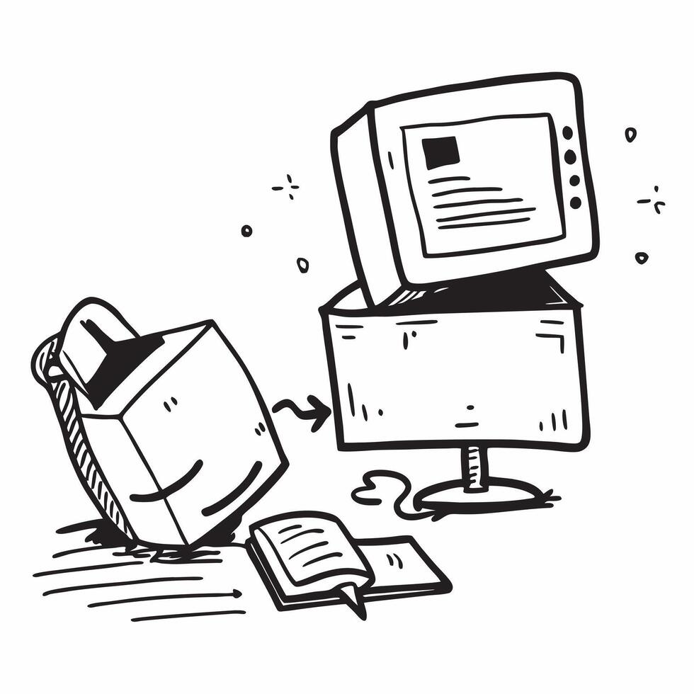 Desktop Computer and Chair Isolated concept as A image of a desktop computer and an ergonomic chair isolated on a white background Great for depicting a tech savvy and comf pure Set 2 vector
