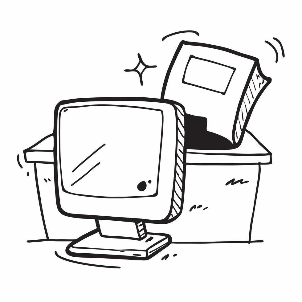 Desktop Computer and Chair Isolated concept as A image of a desktop computer and an ergonomic chair isolated on a white background Great for depicting a tech savvy and comf pure Set 4 vector
